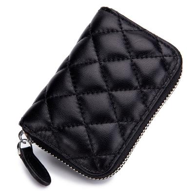 China New Leather Credit Card Zipper Multi Card Holder Women ID Card Holder for sale