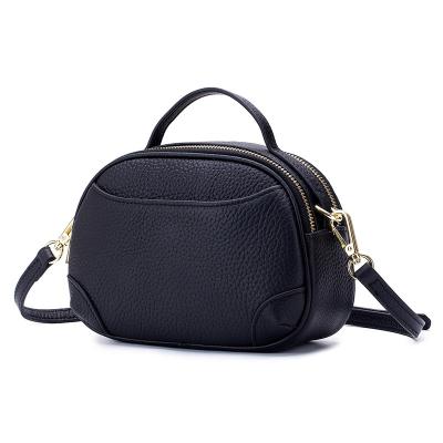 China 2022 Fashion Soft Simple GENUINE LEATHER Small Square Bag Women's Leather Handbag for sale