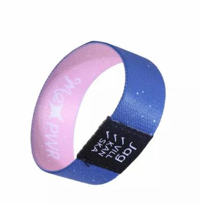 China All promotional products rfid fabric wristband polyester custom festival pulsera woven elastic wrist band with logo for sale