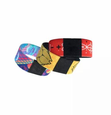 China All promotional item rfid fabric wristband polyester custom festival pulsera woven elastic wrist band with logo for sale