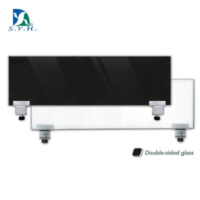 China Modern Black Glass Office Divider Desk Layout for sale