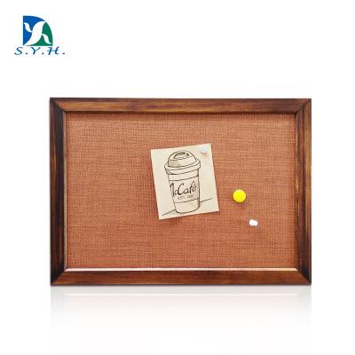 China Durable Pin Used Fabric Magnetic Thumbtack Board With Wooden Frame for sale