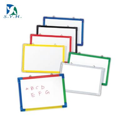 China Mini plastic colorful magnetic whiteboard with plastic frame and movable tray for sale