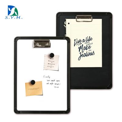 China Shop/Restaurant/School/Office Frame A4 Plastic Folder Dry Erase Whiteboard with Magnetic Clip Clipboard for sale