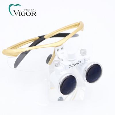 China Dental Implant Colored Dental Loupes Led Head Light For Dentist 3.5X Magnification for sale