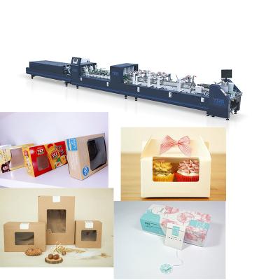 China Food Folder Gluer For Large Box 4/6 Corner Box Double Sided Tape for sale