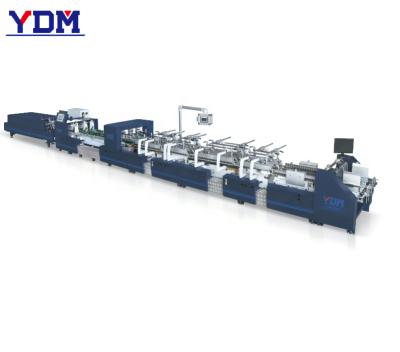 China YDM Food Factory Folding Gluing Machine Mini Lock Bottom Box Folder Gluer Bag Shell Pasting Edge Glue Paper for sale