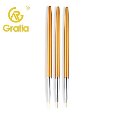 China Hot Selling NAIL Gold 3 Metal Rod Pull Line Stroke Flower Nail Art Brush Nail Art Brush Hook Tool for sale