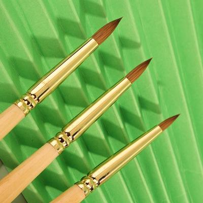 China New NAIL nail art carving brush wooden french kolinsky crystal nail brush acrylic nail brush for sale