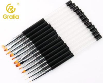 China NAIL Factory Promotion OEM Customized 10pcs Nail Art Pull Line Brush Acrylic Brush Engrave Nail Pick Brush for sale