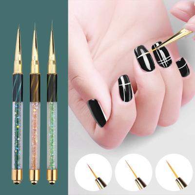 China NAIL direct selling rhinestone style design handle acrylic extra fine line French stripe nail brush for sale