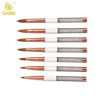 China Private Label 100% Acrylic Brushes OEM/ODM Rose Gold Handle Nail Art Brush Nail Beauty Care From Kolinsky UV Gel Factory Direct for sale