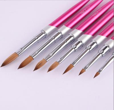 China Nail Beauty Care 2022 Mink Manicure Pure Nail Art Brush Curing 100% Siberia Crystal Brush Custom Kolinsky Acrylic Nail Brush for sale