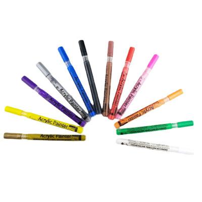 China Plastic Dye Ink Coverage Strong Strength Sun - Proof Water - Proof Painter Acrylic Marker Pen Wholesale Nail Art Acrylic Painter for sale