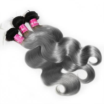 China Weave Color 1b/grey New Remy Virgin Hair Supplier Prices 100% Human Gray Wholesale Double Drawn Ombre Hair Bundles Full End Hair for sale