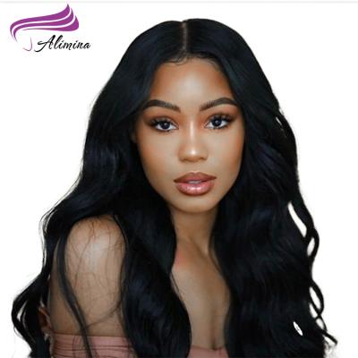 China New Arrival Natural Color Alimina Full End Sheer Swiss Lace Headband, Body Wave 13x6 Pre Plucked Lace Headband for sale