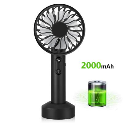 China Personal Mini Fan Handheld Mini Electric Battery Replaceable Stand Fan 3 Wind Speeds Personal Rechargeable Adjustable Portable Fan for sale