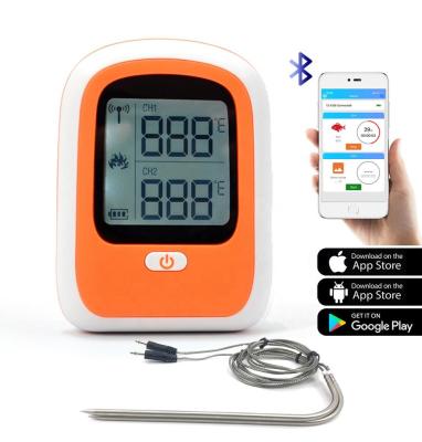 China Amazon Success Meat Thermometer Food APP Control Grill Meter Digital BBQ Meter Easily Cleaned Remote Meat Thermometer for sale