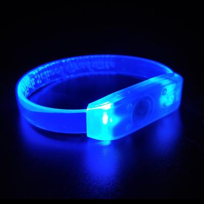 China Cheap Festival Gadget Customized Logo Multicolor Flashing Led Bracelet for sale