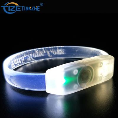 China ABS Switch Box + TPU Band Hot New Products Controllable Wristband Flashing Modes Laser Engraved LED Wristband Logo for sale