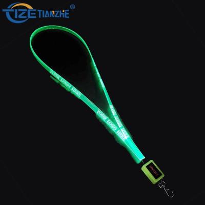 China Custom New Glowing Gift Promotional Gift Lanyard Key Accessories at Night Key Chain Strap Led Logo Light Lanyards for sale