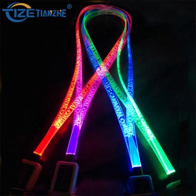 China Promotional Gift Cute Hot Sale LED Light Up Lanyard Necklace Lanyard Night Flashing Glow With Light for sale