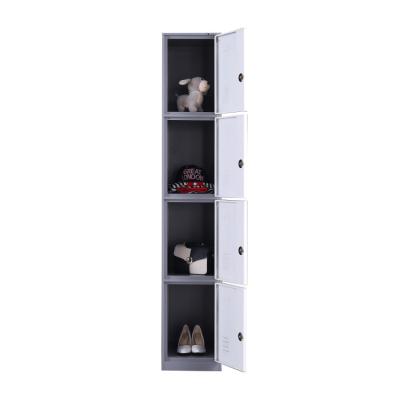 China Modern Hot Sale 4 Compartment Door Steel Locker 4 Tier Clothes Staff Storage Hanging Locker Wardrobe for sale