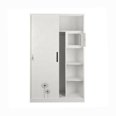 China Simple Modern Sliding Door Adjustable Wardrobe (Height) Panel Wardrobe Storage Cabinet for sale