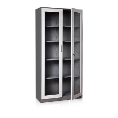 China Steel File Cabinet (2 Height) Adjustable Glass-Metal Storage Locker For Office for sale