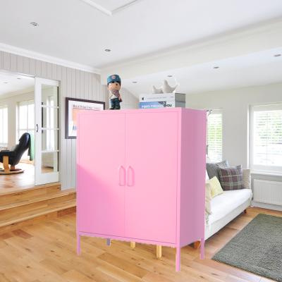 China Modern Style Adjustable Beautiful Metal Steel Metal Double Doors Living Cabinet Living Pink (Size) File Cabinet for sale