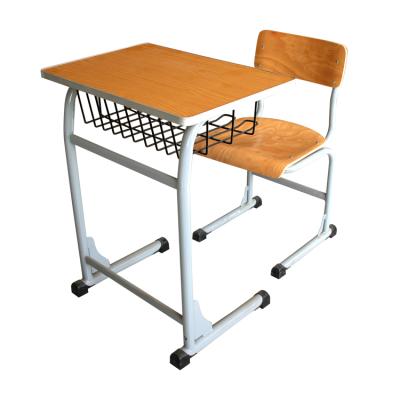 China Easy School Student's Table Suit Reinforced Single Combination Desk And Chair And Chair Back for sale