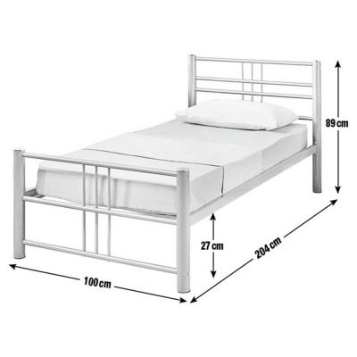 China (Size) Factory direct sale adjustable chinese single steel bed for school hospital home for sale