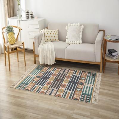 China Washable Best Chinese Non-Slip Odorless Cotton Ester Reversible Living Room Carpet for sale