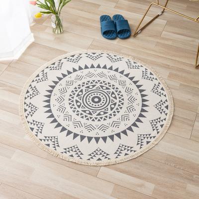 China Hot-selling Pattern Floor Cotton Washable Selling Round Carpet Children's Rug for sale