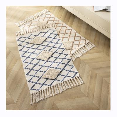 China Stain Resistant China Sale Bedroom Living Room Floor Rugs Decorative Washable Cotton Retro Blankets for sale