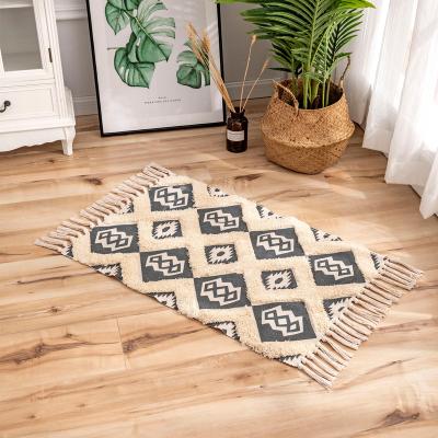 China Stain Resistant New Floor Decor Throw Blanket Printed Cotton Floor Mat Tufted Indoor Outdoor Area Throw Blankets For Bed Room for sale