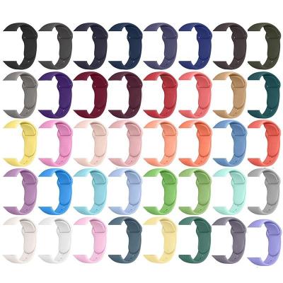 China Classic Breathable Silicone Watch Band Strap For Apple Watch Band 7 Se 6 5 4 3 Series For 38 40 41 42 44 45 Mm Apple Watch Band Strap for sale