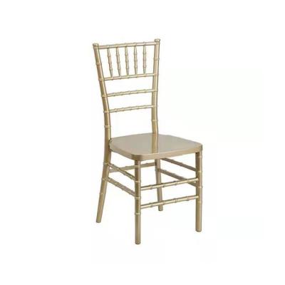 China Modern Aluminum Gold Chiavari Napoleon Chair Used For Sale Chairs Out Door Shipping Rose With White Cushion Stacking Royal for sale