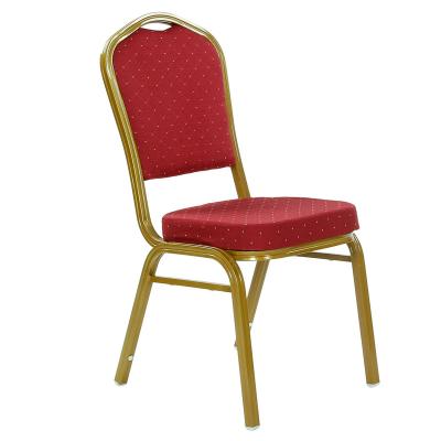 China Space Saving Modern Stackable Metal Frame Stacking Velvet Dining Event Furniture Royal Banquet Chair for sale