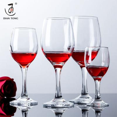 China DianTong Modern Wholesale Custom Logo Clear Round Wine Glass Red Wine Glass Goblet For Restaurant for sale