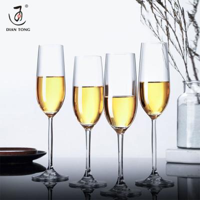 China DianTong modern custom logo high quality champagne flutes glass glasses for wedding for sale