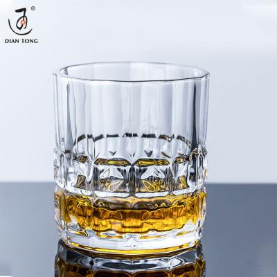 China DianTong Custom Luxury Heavy Base Whiskey Glass Logo Old Fashioned Whiskey Tumbler for sale