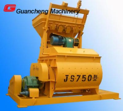 China JS750 Hydraulic unloading electric twin shaft concrete mixer in construction machinery for sale