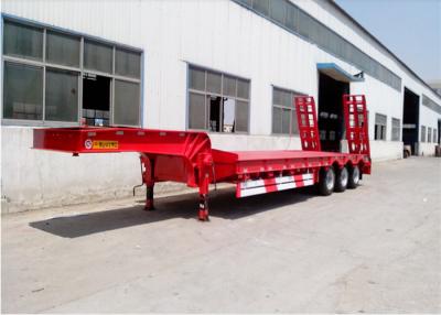 China 20ft 3 Axle Drop Bed Low Loader Trailer / Heavy Duty Flatbed Trailers ISO CCC for sale