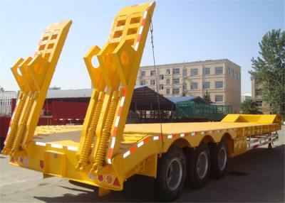 China Cimc 50t Excavator Transporting Tri Axle Low Deck Trailer / Semi Trailer Trucks for sale