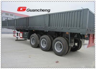 China Tri Axle Wallside Cargo Semi Trailer , 40ft Side Loader Container Truck for sale