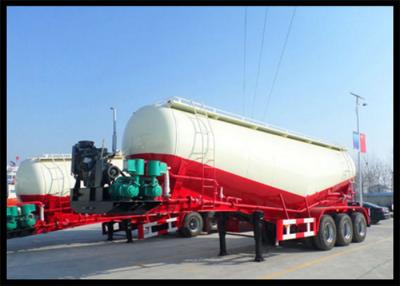 China 70 Ton Bulk Cement Powder Transport Cement Tanker Trailer / Cement Bulk Trailer With Diesel Engine for sale