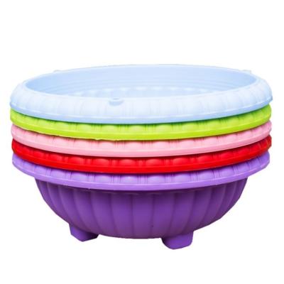 China Eco-Friendly 53 Home arden Hanging esktop lowerpot Large Thick Plant Pot Round ire Plastic lower Pots ith Tray for sale