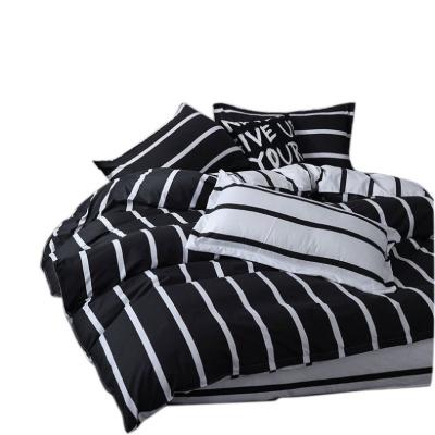 China Folded 33 Striped Home Textiles Bedding Set Custom Printing Soft Breathable Comforter Cover Bedding Sets for sale