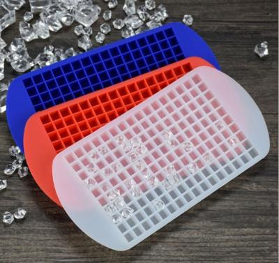 China Mini Ice Cube Trays 2 Ice Cube Tray Set 160 Silicone Stocked Small Mold Mini Cubes BPA Free for sale